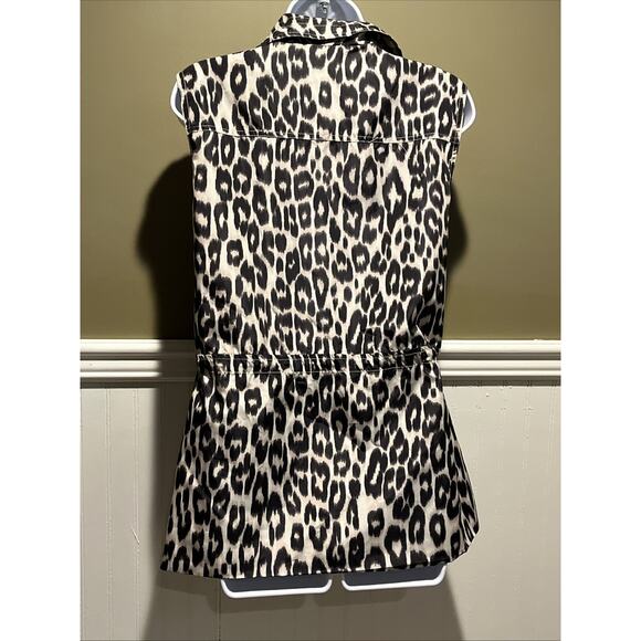 Women's Weekends by CHICOS Vest Size 2 (US Sz L) Leopard Print Black & White. - Picture 6 of 8